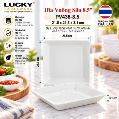 Dĩa Vuông Sâu 8.5