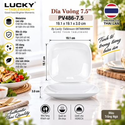 Dĩa Vuông 7.5'' | PV486-7.5