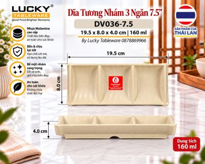 Dĩa Tương Nhám 3 Ngăn 7.5