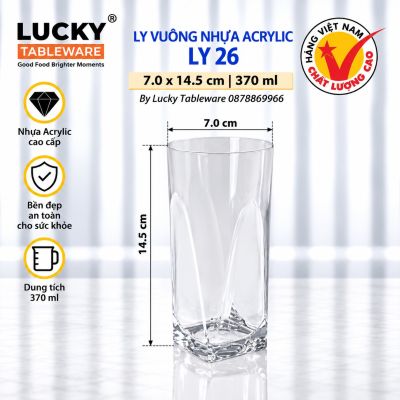 LY VUÔNG NHỰA ACRYLIC LY 26