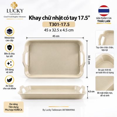 Khay chữ nhật có tay 17.5