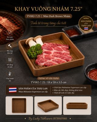 Khay Vuông Nhám 7.25