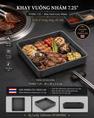 Khay Vuông Nhám 7.25