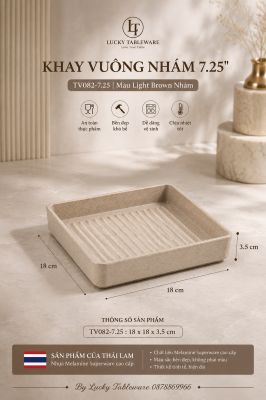 Khay Vuông Nhám 7.25