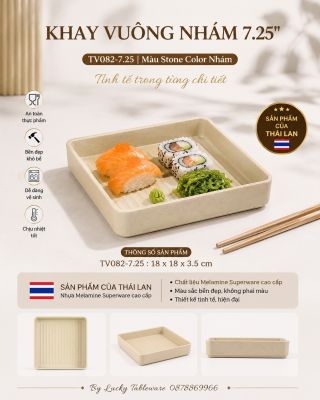 Khay Vuông Nhám 7.25