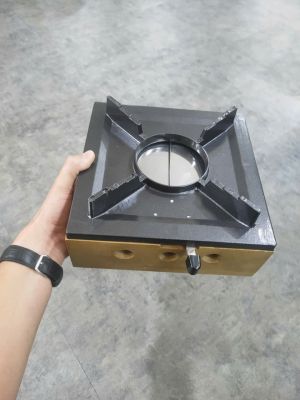 Bếp Cồn Gang Khung Gỗ Vuông 23 cm (L!)