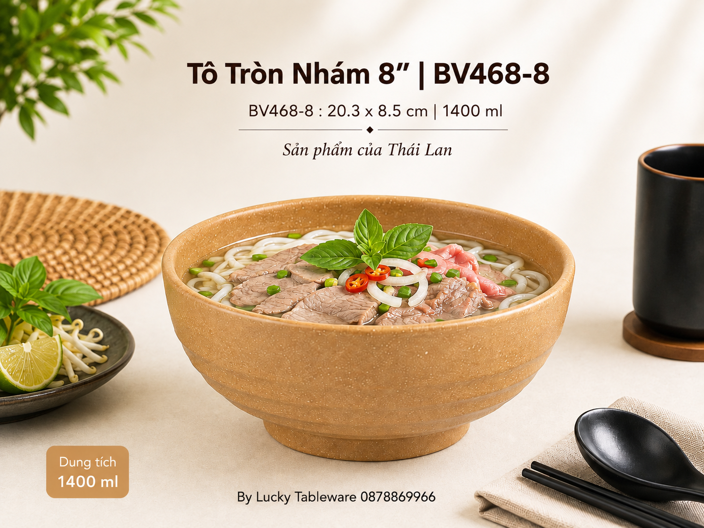 ô melamine BV468-8 Dark Brown Superware dùng cho nhà hàng quán ăn
